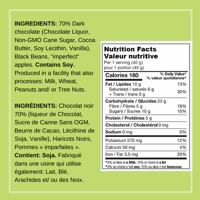 ReMix Bean Bark 70% Dark Chocolate and Apple (1x8units)