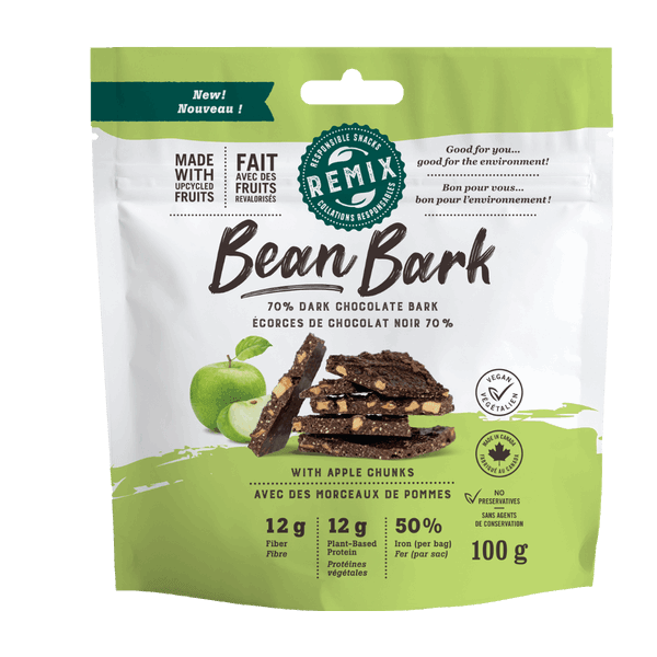 ReMix Bean Bark 70% Dark Chocolate and Apple (1x8units)
