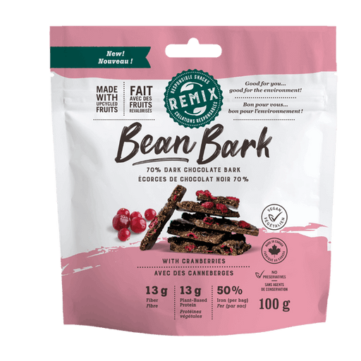 ReMix Bean Bark 70% Dark Chocolate and Cranberry (1x8units)