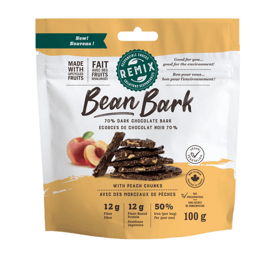 ReMix Bean Bark 70% Dark Chocolate and Peach (1x8units)