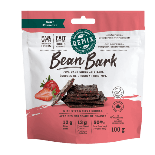 ReMix Bean Bark 70% Dark Chocolate and Strawberries (1x8units)