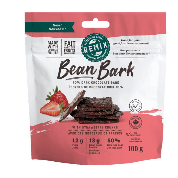 ReMix Bean Bark 70% Dark Chocolate and Strawberries (1x8units)