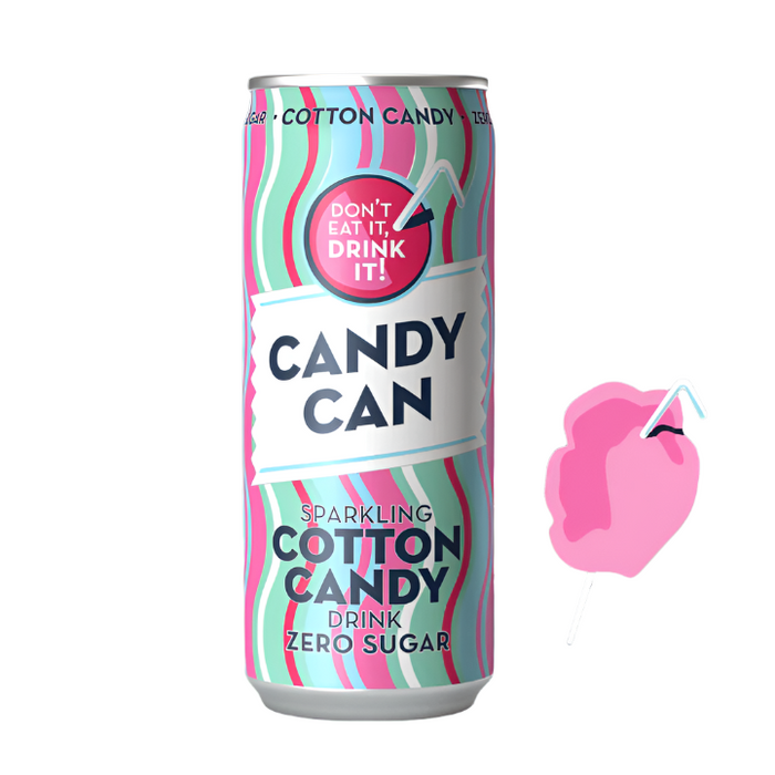Candy-Can Cotton Candy Sparkling Zero Sugar Drink ( 12 X 330 mL )