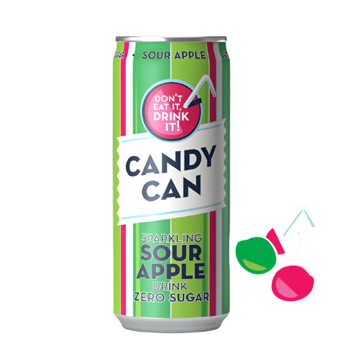 Candy-Can Sour Apple Sparkling Zero Sugar Drink ( 12 X 330 mL )