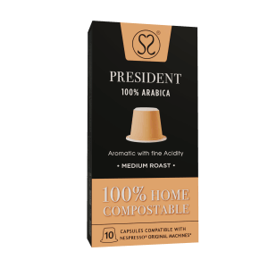 President Home Compostable Coffee Capsules Nespresso Compatible ( 57 G*10 Capsules X 10 Box )