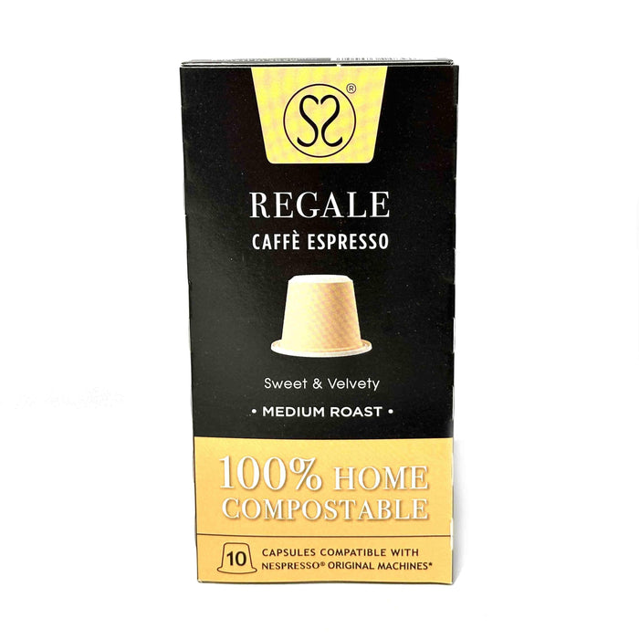 Regale Espresso Coffee Capsules 100% Home Compostable ( 10 X 10 Capsules )