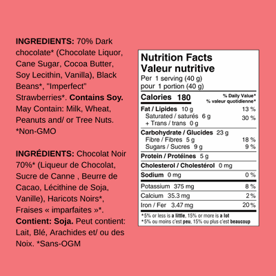ReMix Bean Bark 70% Dark Chocolate and Strawberries (1x8units)