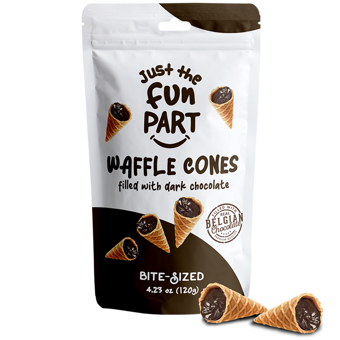 Just the Fun Part Dark Chocolate Waffle Cones (6x120g)