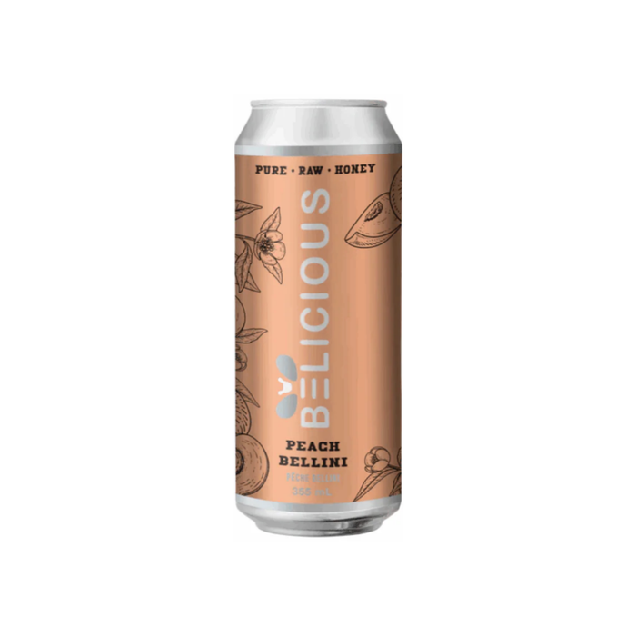 Belicious Peach Bellini Sparkling Honey Beverage (12 x 355 mL)