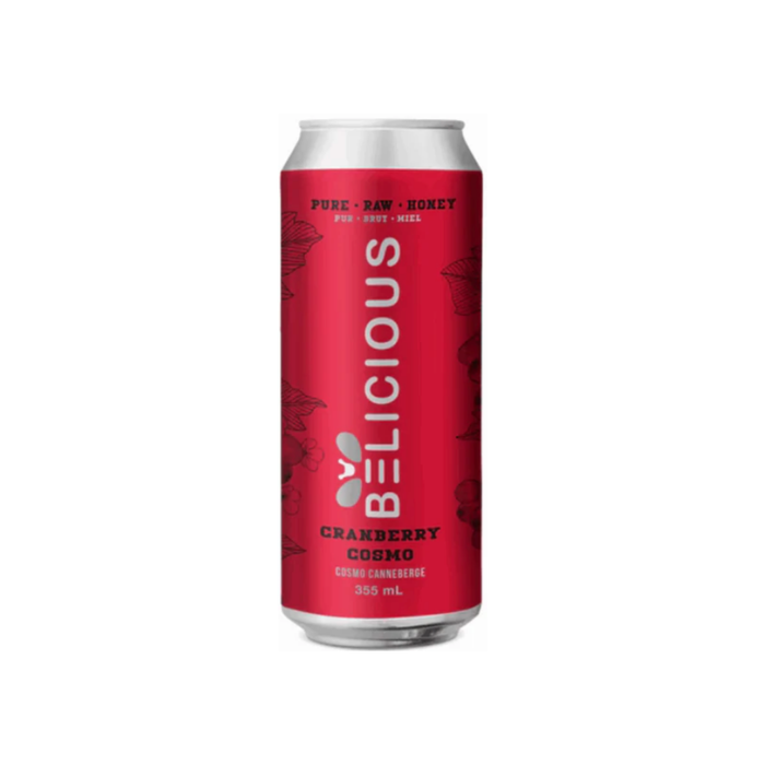 Belicious Cranberry Cosmo Sparkling Honey Beverage (12 x 355 mL)