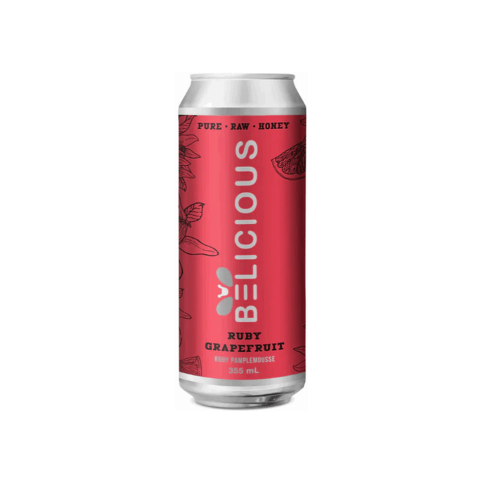 Belicious Ruby Grapefruit Sparkling Honey Beverage (24 x 355 mL)