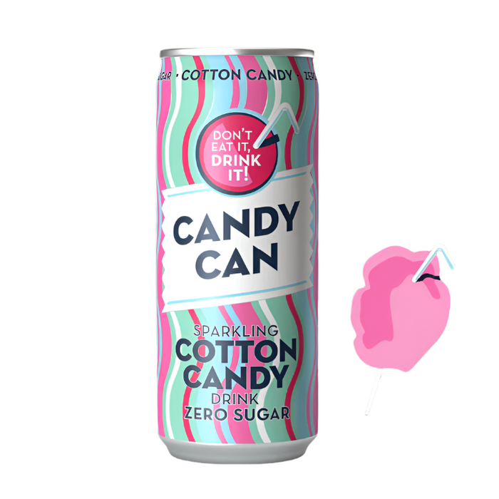 Candy-Can Cotton Candy Sparkling Zero Sugar Drink (12x330mL)