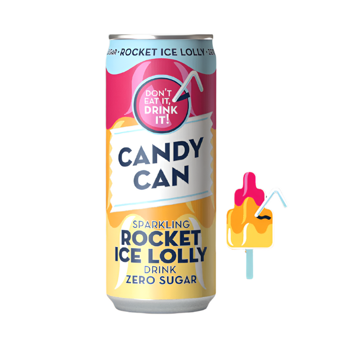 Candy-Can Rocket Ice Lolly Sparkling Zero Sugar Drink (12x330mL)