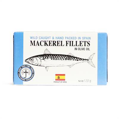 Mackerel Fillets in Extra Virgin Olive Oil (12x120g)