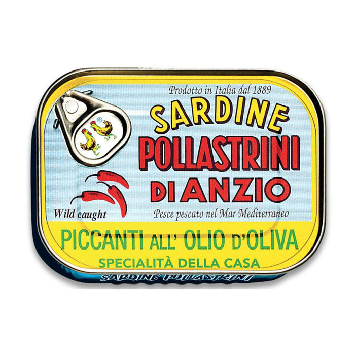 Pollastrini Spicy Sardines in Olive Oil (12x100g)
