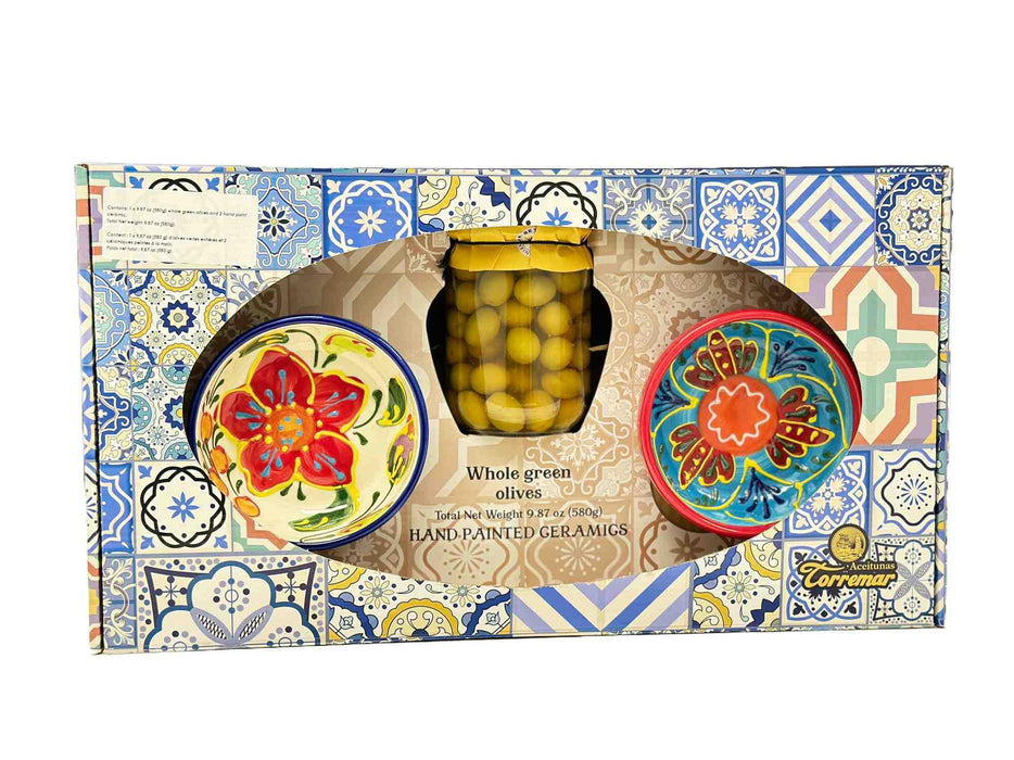 Olive Gift Set with hand painted Ceramics