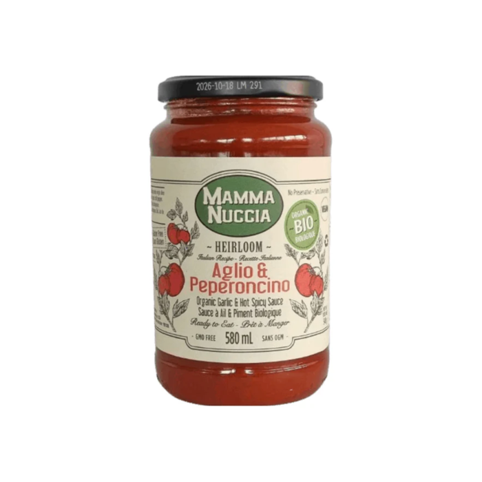 Mamma Nuccia Organic Ready-to-Eat Garlic & Chilli Sauce (12 x 580 mL)