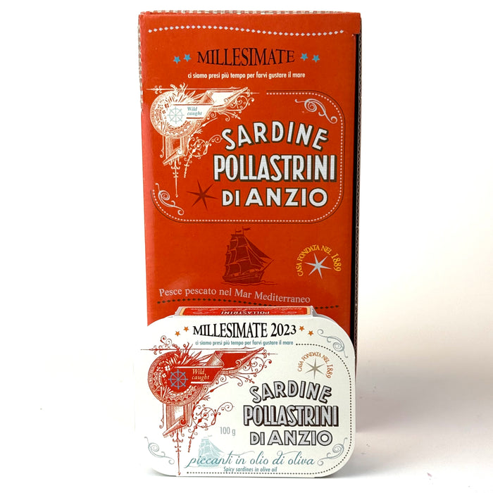 Pollasstrini   Spicy Sardines "Millesimate" in Olive Oil ( 100 G X 10 )