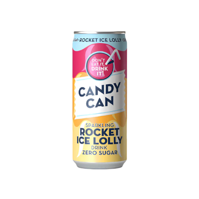 Candy Can Rocket Ice Lolly Sparkling Zero Sugar Drink (12 X 330 mL)