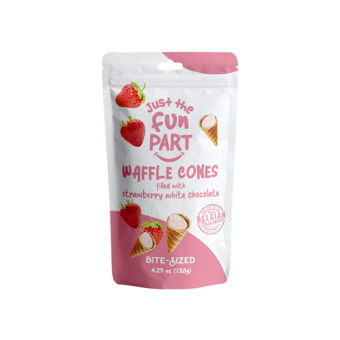 Just the Fun Part Strawberry White Chocolate Waffle Cones (6 x 120 g)