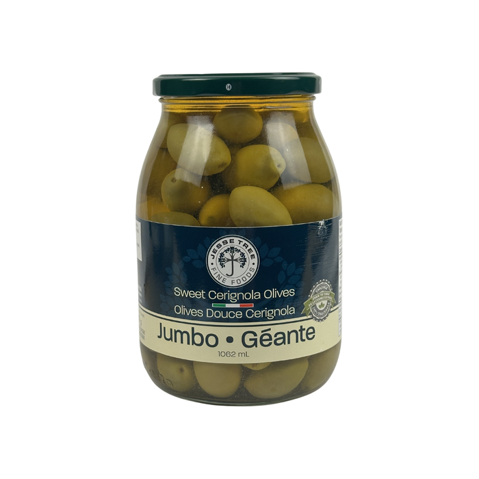 Jesse Tree Jumbo Sweet Green Cerignola Olives (6 x 1062 mL)