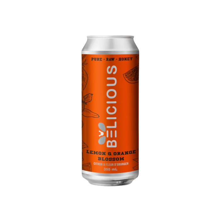 Belicious Lemon & Orange Blossom Sparkling Honey Beverage (24 x 355 mL)