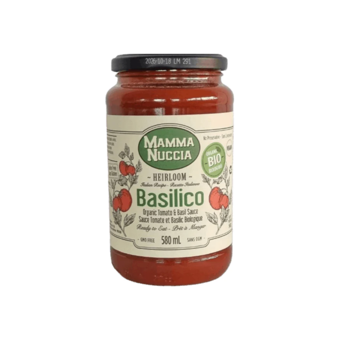 Mamma Nuccia Organic Ready-to-Eat Tomato-Basil Sauce (12 X 580 mL)