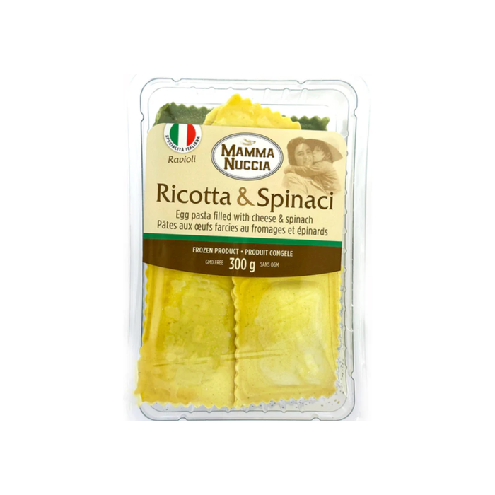 Mamma Nuccia Frozen Egg Pasta - Ravioli Filled with Ricotta and Spinach (12 x 300 g)