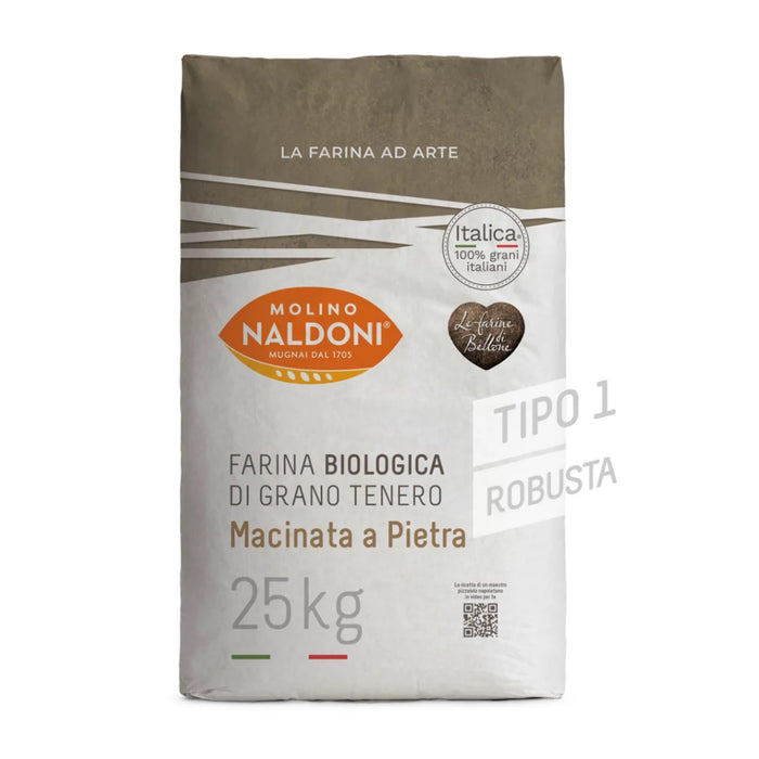 Farina Biologica Di Grano Tenero Macinata a Pietra "0" 25 Kg Bag