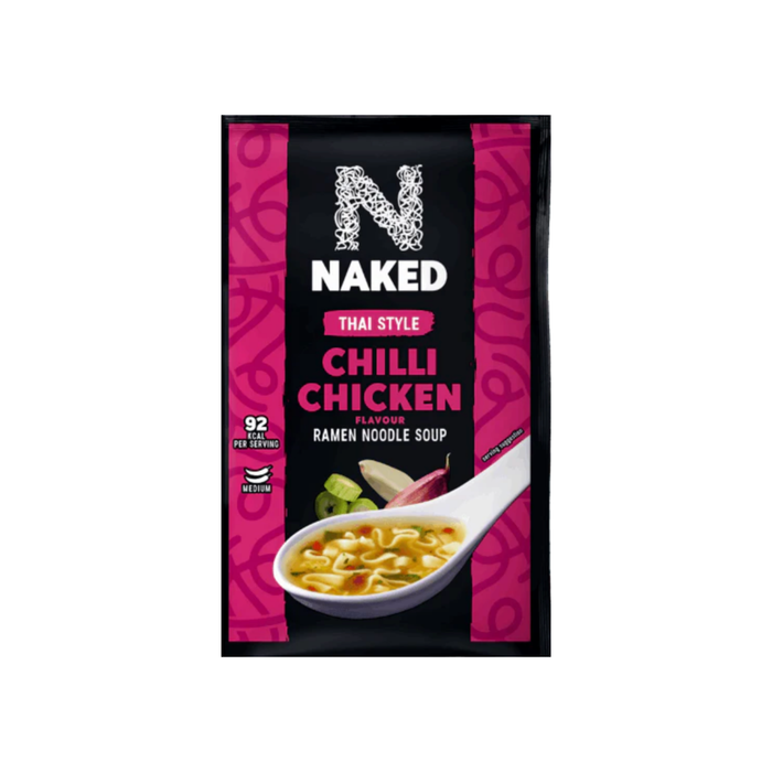 Naked Thai Style Chilli Chicken Flavour Ramen Noodle Soup (12 x 25 g )