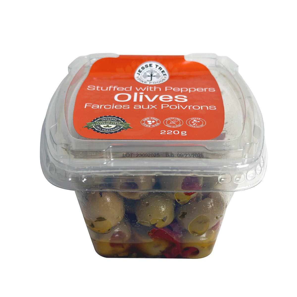 Jesse Tree Olives Stuffed with Peppers (6 x 220 g) — Jesse Tree Fine Foods