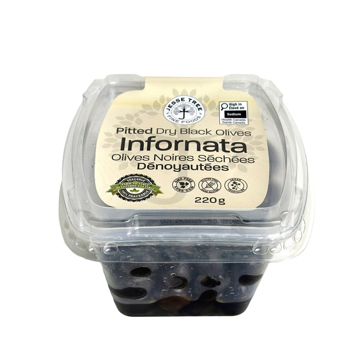 Jesse Tree Pitted Dry Black Infornata Olives (6 x 220 g)