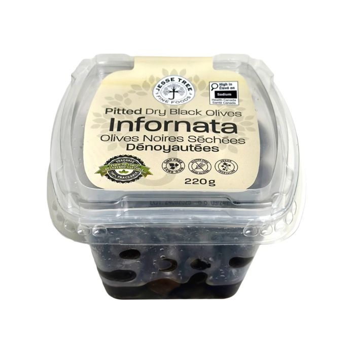 Jesse Tree Pitted Dry Black Infornata Olives (6 x 220 g)