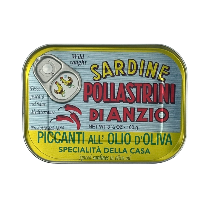 Pollastrini Spicy Sardines in Olive Oil (24 x 100 g)