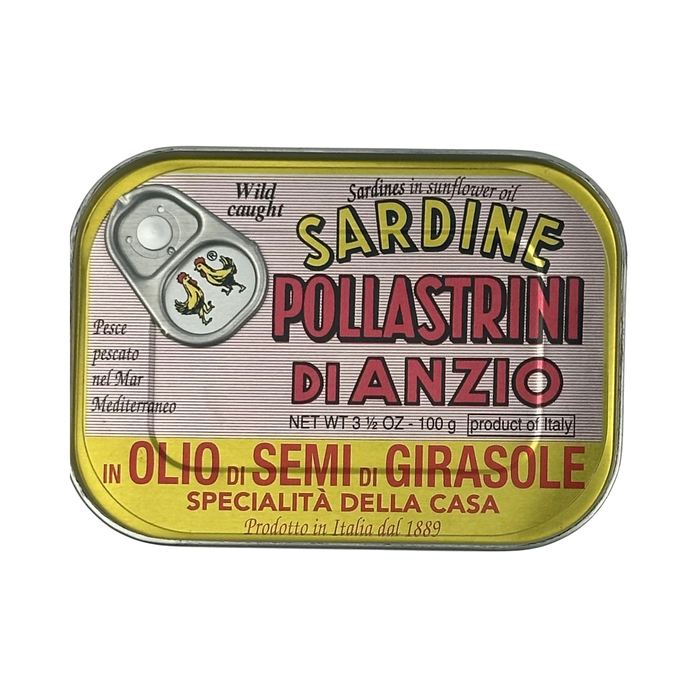 Pollastrini Sardines in Sunflower Oil (24 x 100 g)