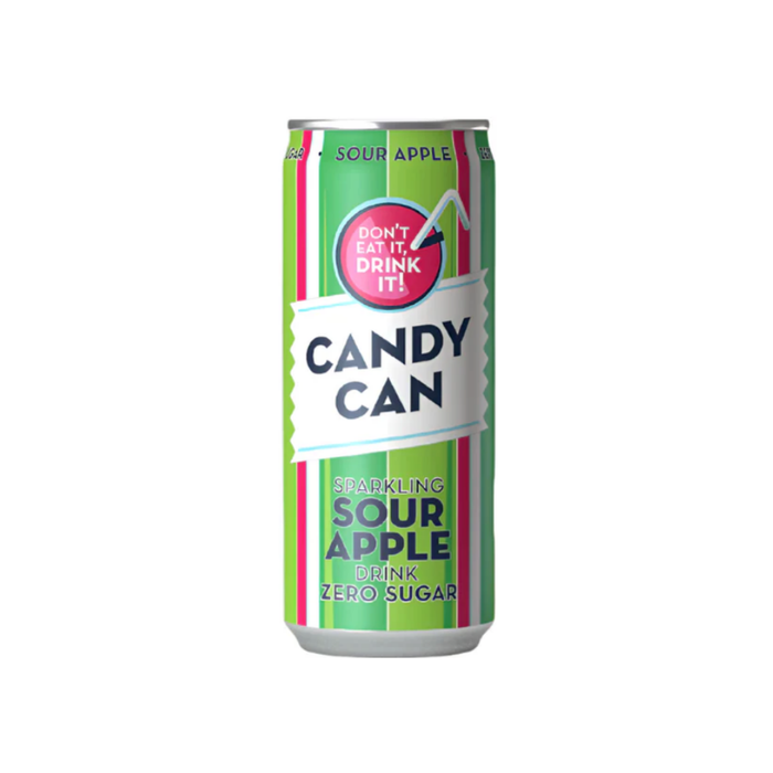 Candy Can Sour Apple Sparkling Zero Sugar Drink (12 x 330 mL)
