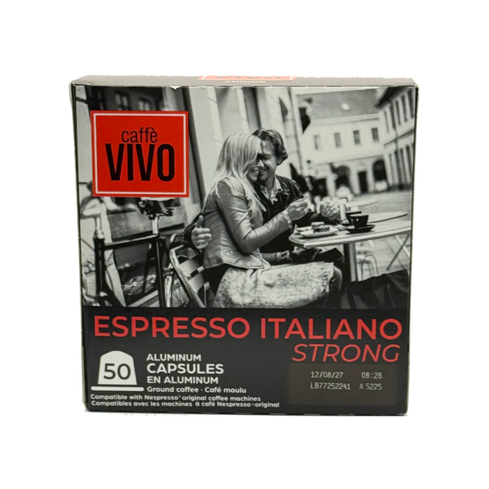 Caffe Vivo Strong Espresso Aluminum Capsules ((50 x 5 g) x 8)