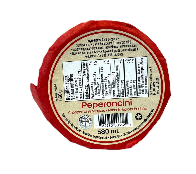 JT Pepperoncini Chopped Chillies in Oil (9 x 580 mL)