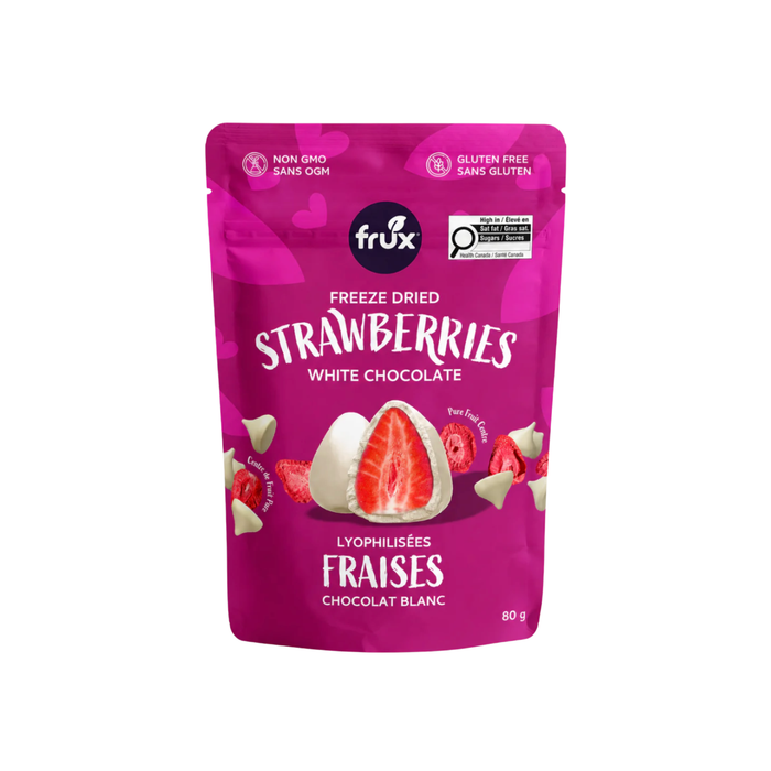 Frux White Chocolate Freeze-Dried Strawberries (8 x 80 g)