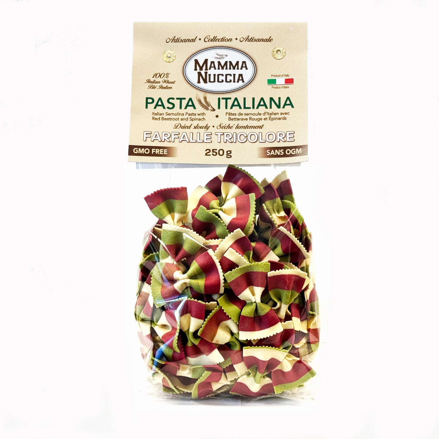MN Tricolor farfalle Pasta(250x12)